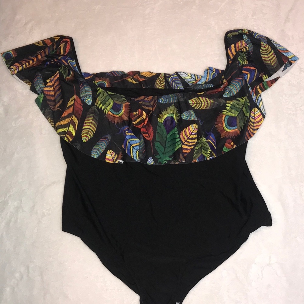 Tribal Print Off the Shoulder Swimsuit